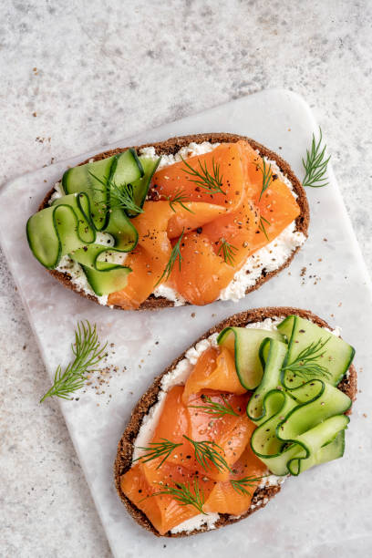 istock open sandwiches with salted salmon 1386753661