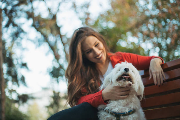 istock woman with dog 1386758653