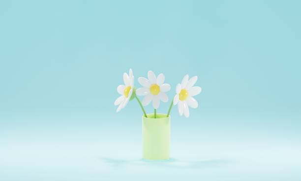 istock 3D flowers. spring composition of a bouquet of daisies. 3d render illustration 1386772904