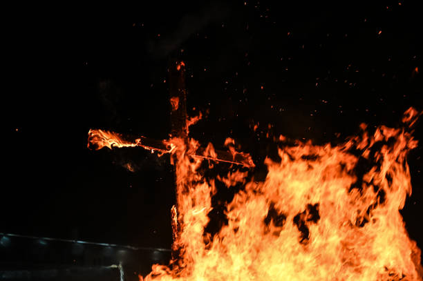 Fanoja of St. Joseph, bonfire stock photo
