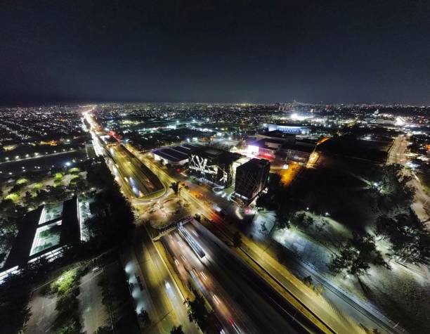 istock Street with night lights 1386775979