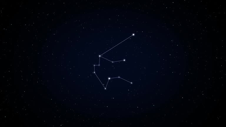 Aquarius. Zodiac constellation animation. 4k resolution. Seamless loop.