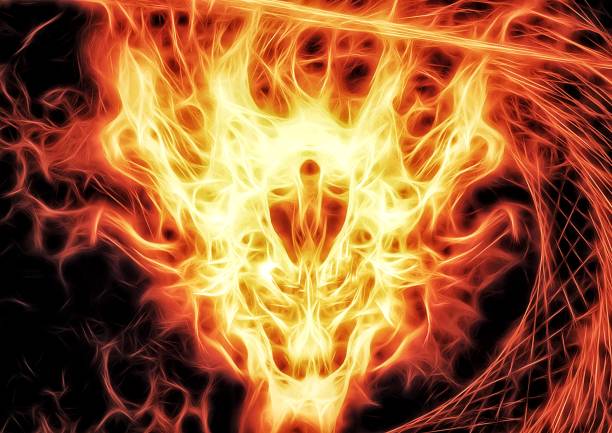 orange flames against a black background