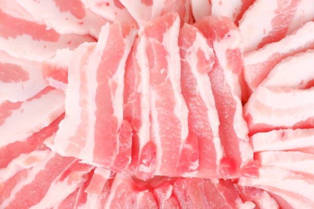 Pork ribs large plate round, close up photo