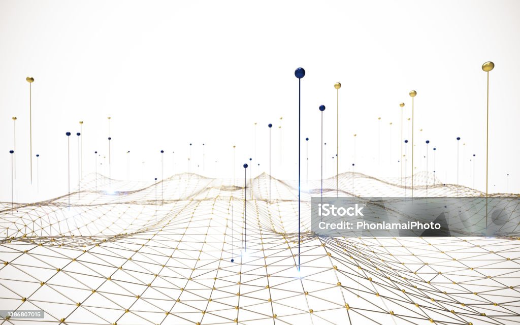 3d Rendering Big Data Visualization Digital Data Threads Plot Network ...