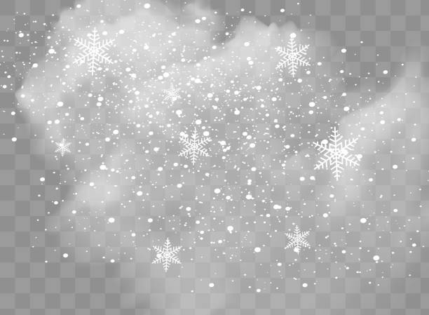 illustrations, cliparts, dessins animés et icônes de neige et vent sur fond transparent. élément décoratif dégradé blanc.illustration vectorielle. l’hiver et la neige avec du brouillard. vent et brouillard. - winter backgrounds focus on foreground white