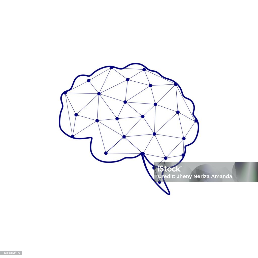 Modern Brain Link Connected Point Logo Vector Digital Human Brain ...