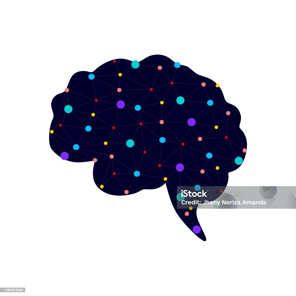 Modern Brain Link Connected Point Logo Vector Digital Human Brain ...