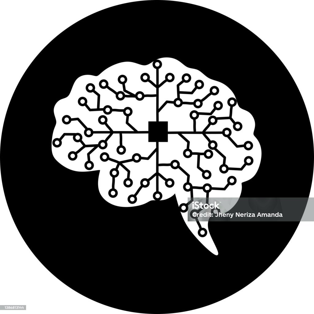 Modern Brain Link Connected Point Logo Vector Digital Human Brain ...
