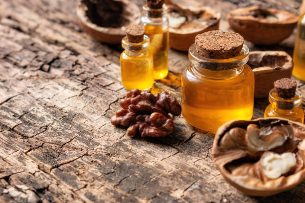 istock natural organic walnut cosmetics on wooden background with space for text 1386818869