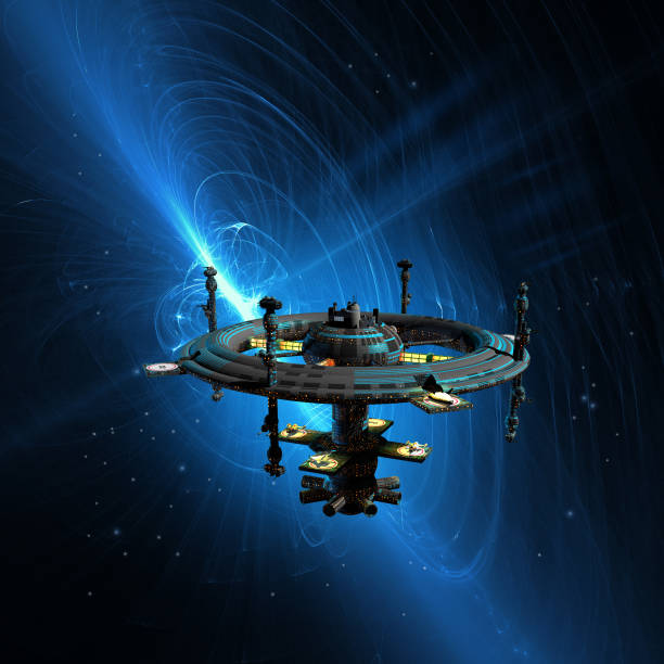 istock space station in the nebula, 3d illustration 1386819367