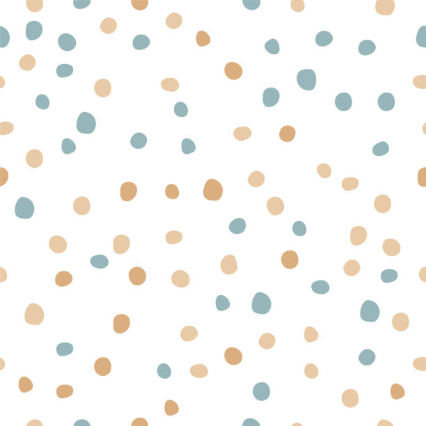 ilustrações, clipart, desenhos animados e ícones de polka dot padrão sem emenda com formas redondas desenhadas à mão - connect the dots polka dot spotted backgrounds