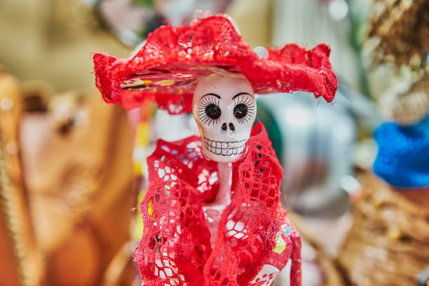 Craft for the second of november day of the dead of a catrina made of paper stock photo