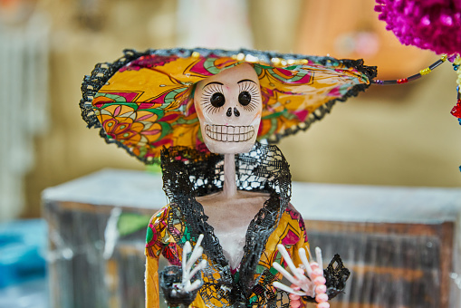 Craft for the second of november day of the dead of a catrina made of paper