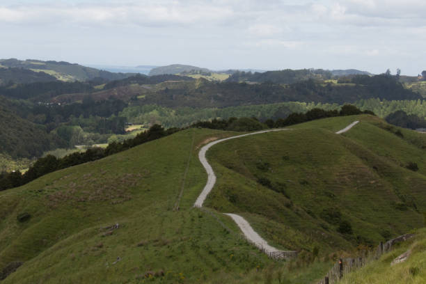istock A path between green hills at Puhoi Valley, New Zealand. 1386826362