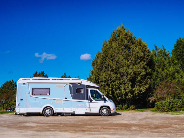 istock Rv camper camping on nature, Spain. 1386828727