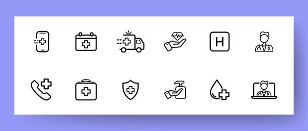 Help icons set. Ambulance, donation, disinfection and call for help icons. Medical care concept. Vector EPS 10 Help icons set. Ambulance, donation, disinfection and call for help icons. Medical care concept. Vector EPS 10. pulse orlando night club & ultra lounge stock illustrations