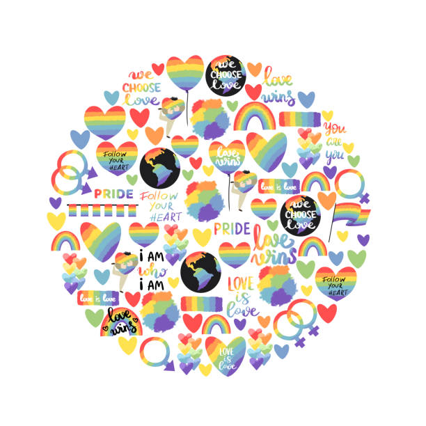 istock Rainbow circle illustration, lgbtq community signs, hand drawn isolated illustration on white background 1386837568