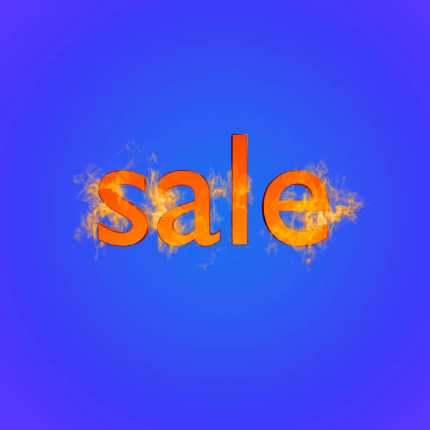 istock 3d Sale sign and flame. 1386839160