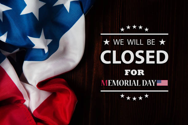 istock Memorial Day Background Design. We will be Closed for Memorial Day. 1386842480