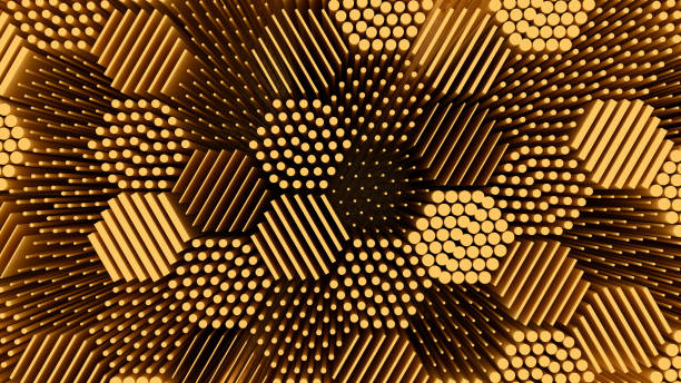 3d esagono astratto motivo a nido d'ape forme geometriche sfondo - hexagon honeycomb repetition connection foto e immagini stock