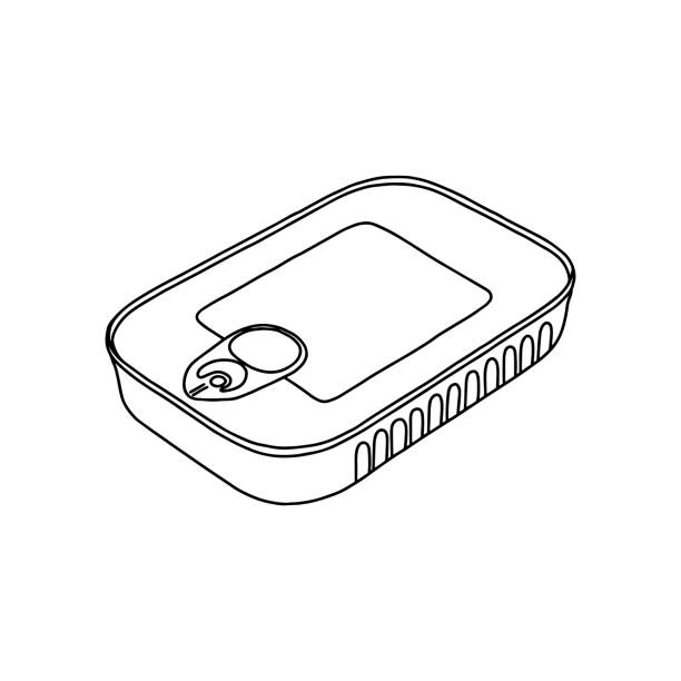 ilustrações, clipart, desenhos animados e ícones de printpode de preservar a embalagem. - can packaging tuna food