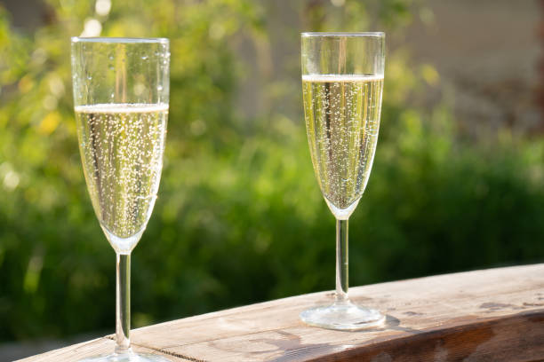 istock Champagne glasses celebration for two 1386847847