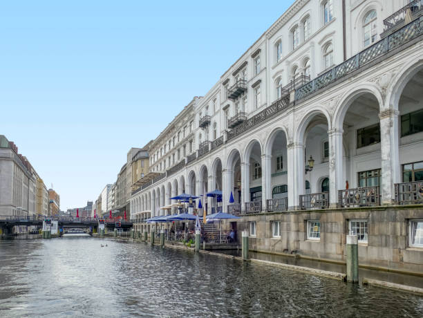 Scenery around the Inner Alster Lake in Hamburg, Germany