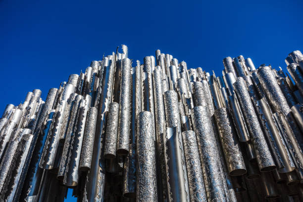 steel pipes against the blue sky