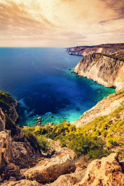 istock Zakynthos in Greece, Keri cliffs and Ionian sea at sunset 1386855918