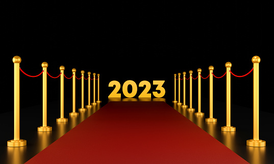2023 Red Carpet concept. Useful horizontal template for your designs.