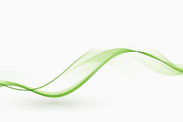 istock Green flow of wavy lines.Green transparent wave background for brochure, website, flyer design. Transparent smooth wave. 1386858636