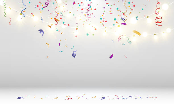 Lots of colorful tiny confetti and ribbons on transparent background. Festive event and party. Multicolor background.Colorful bright confetti isolated on transparent background Lots of colorful tiny confetti and ribbons on transparent background. Festive event and party. Multicolor background.Colorful bright confetti isolated on transparent background ray finned fish stock pictures, royalty-free photos & images