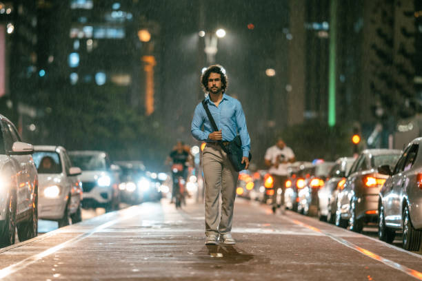People, Avenida Paulista, Night, Sao Paulo, Brazil