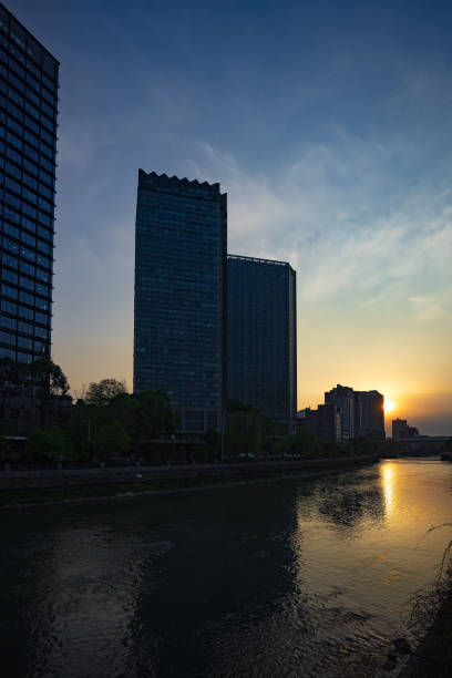 istock Chengdu Bridge City Skyline at dusk 1386864216