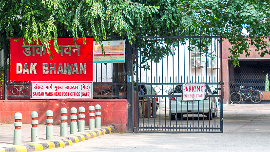 New Delhi - 20 Mar 2022 - Dak Bhawan of Indian post office department and it is used as a head post office of this area