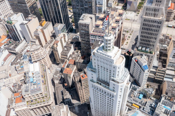aerial view of buildings in downtown São Paulo stock photo