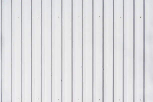 Photo of White corrugated metal background.