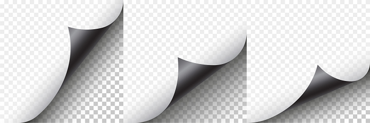 Black paper curl set. Element for advertising and promotion. Vector illustration