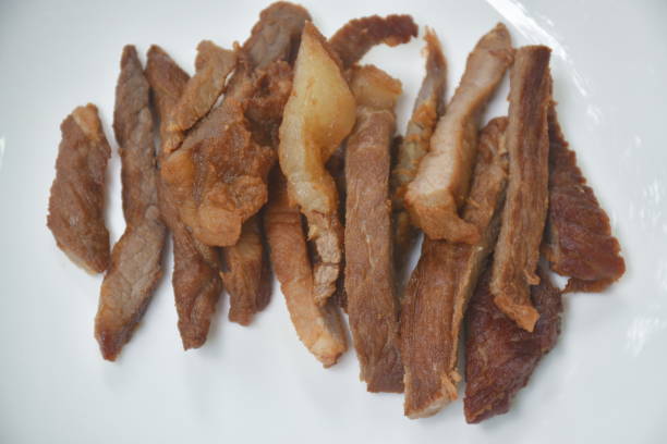 istock crispy fried salty beef meat and belly arranging 1386871331