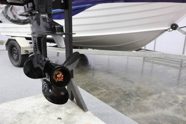 istock black  three blade of marine engine for speed boat 1386873924