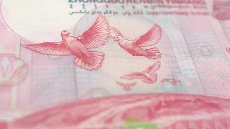 Close up of a Tracking Dolly Shot 100, 50, 20, 10, 5, 1 Chinese Yuan banknote Observe and Reserve Side, 4k Resolution. stock video - China Renminbi Current 100 Yuan Banknotes, Seamless Loop, Chinese Money Currency Background, 4K, Depth of Focus video