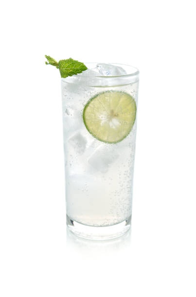 lime Lemon soda drink with ice stock photo