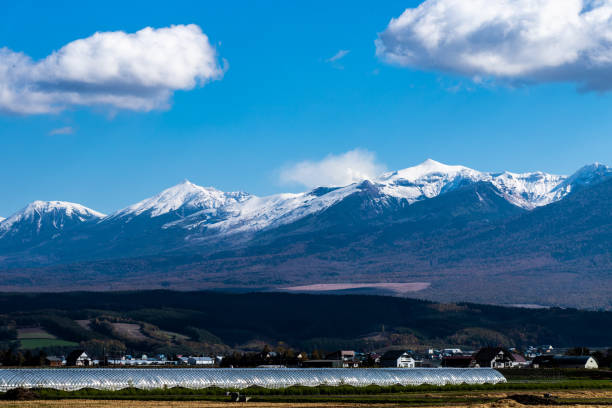 istock Remaining snow on the Tokachidake mountain range, Hokkaido. 1386882597