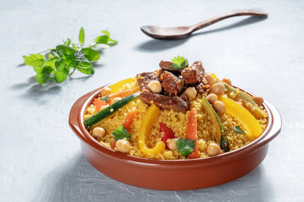 istock Couscous with meat and vegetables, festive Moroccan dinner 1386884442