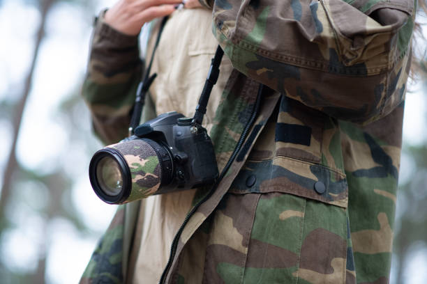 istock Close-up of modern black camera 1386886802