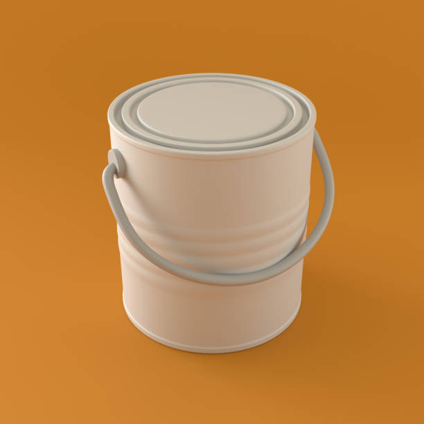 istock Monochrome Paint Can on Orange Background, 3d Rendering 1386890334