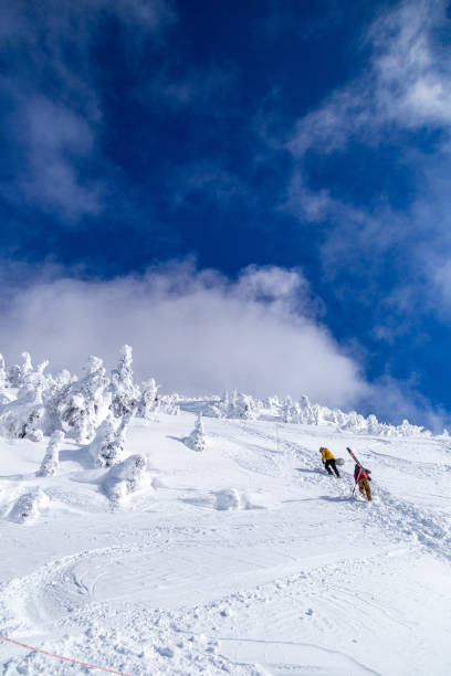 Revelstoke Mountain ski resort in British Columbia, Canada Alpine skiing in British Columbia revelstoke stock pictures, royalty-free photos & images