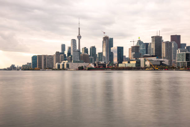 istock Toronto skyline under cloudy sky in autumn. Long exposure. 1386893161