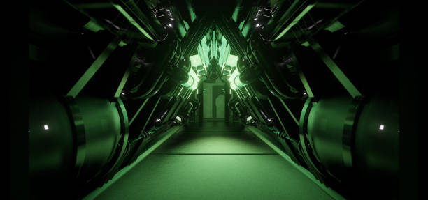 istock Elegant Cyber Hall Studio Cyber Future Stage Corridor Avant Garde Light Grey Colors Abstract Background Used For Clubs 3D Illustration 1386894057